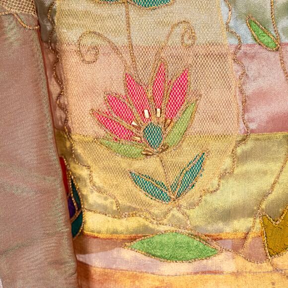 Sandy Starkman Mixed Media Floral Patchwork Art to Wear Jacket Women's SZ MEDIUM - Picture 6 of 11